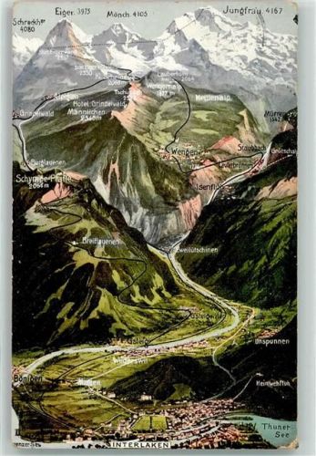 3812 Wilderswil 1913 - Vogelschau Interlaken