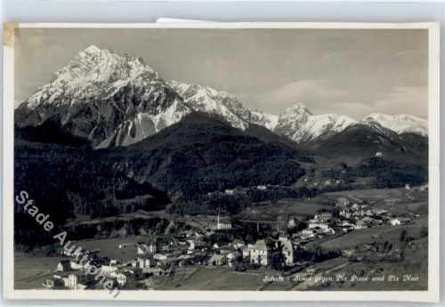 7550 Scuol Schuls - Kirche, Viadukt, Piz Piscor, Piz Nair