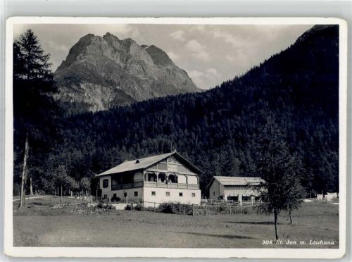 7553 Tarasp - Meierei Gasthaus St. Jon Blick mit Lischana