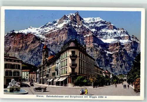8750 Glarus - Bahnhofstraße Burgstraße Wiggis Feldpost Mot Kan Bttr 16