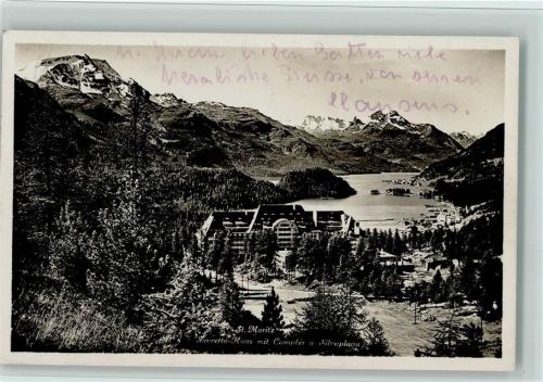 7500 St. Moritz 1927 - Silvrettahaus mit Campfer und Silvaplana