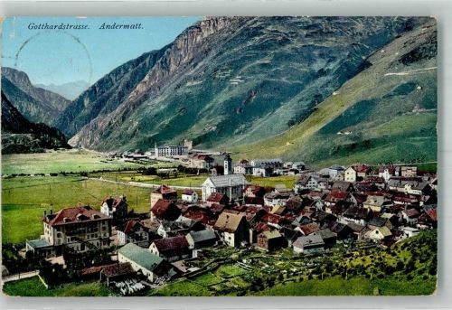 6490 Andermatt 1913 Foto AK Gotthardstrasse