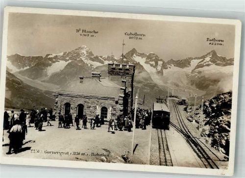 Gornergrat Foto AK Bahnhof Zahnradbahn Bergbahn