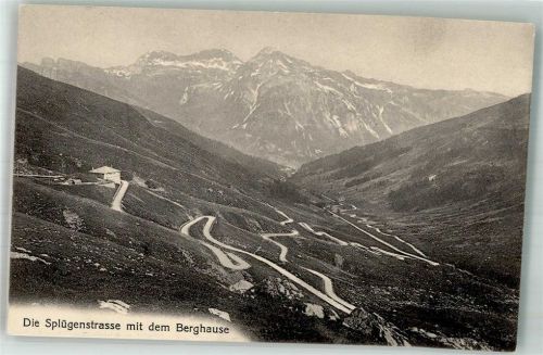 7435 Splügen Foto AK Splügenstrasse Gasthaus Berghaus Feldpost Nr. 28