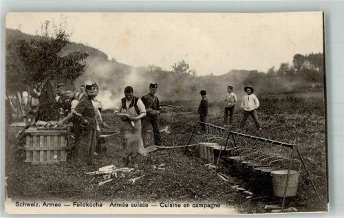 Feldküche - schöne Aufnahme WK I Militär Schweiz 1914