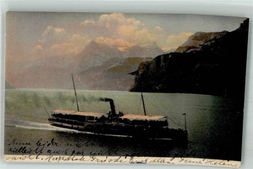 Luzern Lucerne Dampfschiff Motiv Schweiz 1906 Foto AK