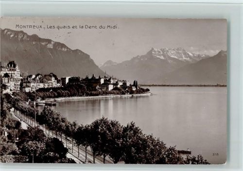 1820 Montreux - Les quais et la Dent du Midi Boote