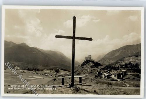 7553 Tarasp - Blick vom Kreuzberg auf Fontana und Schloß