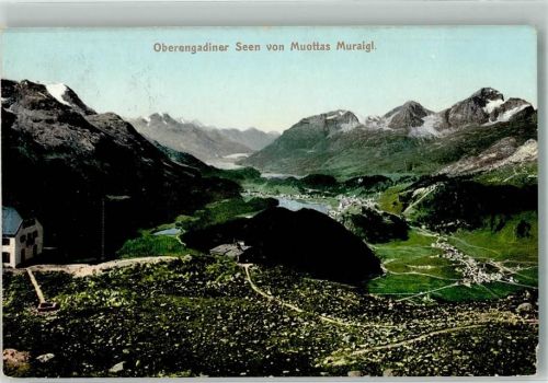 7503 Samedan Samaden 1908 Foto AK Oberengadiner Seen