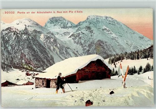 1041 Naz - Piz d Aela Wanderer im Schnee