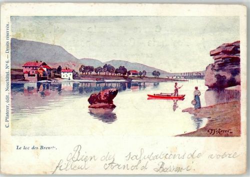 2416 Les Brenets 1904 Künstlerkarte Le Lac sign. Pfisterer