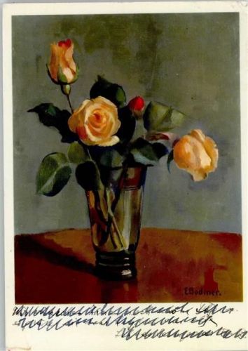 Emil Bodmer - Blumenvase mit Rosen Pro Infirmis Schweiz 1940