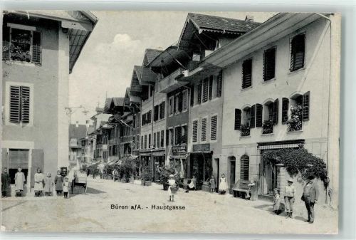 3294 Büren an der Aare 1908 Gebrauchsspuren Hauptstraße