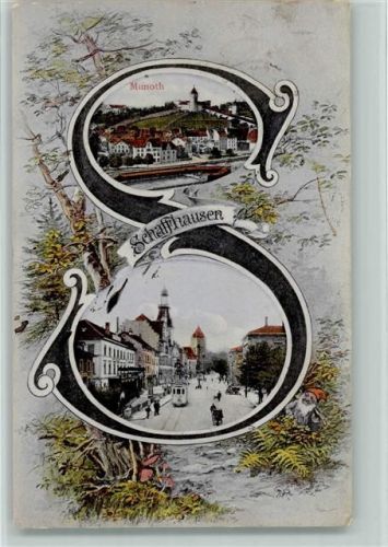 8200 Schaffhausen Sciaffusa Passepartout Buchstabe S Buchstabenkarte Straßenbahn