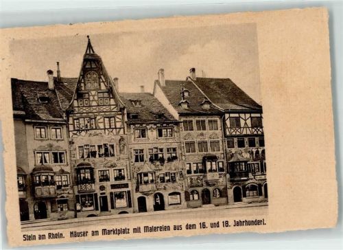 8260 Stein am Rhein 1914 - Häuser am Marktplatz