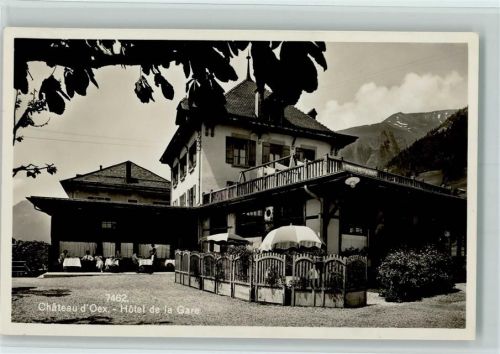 1660 Château-d´Oex 1947 Foto AK Hotel de la Gare AK