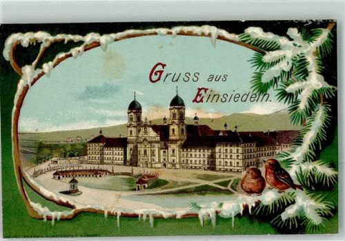 8840 Einsiedeln 1908 Passepartout Vögel