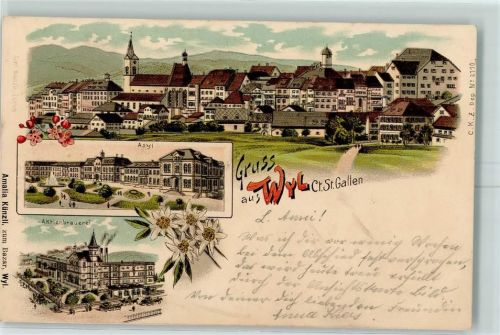 9500 Wil SG 1901 Lithographie Asyl Aktienbrauerei