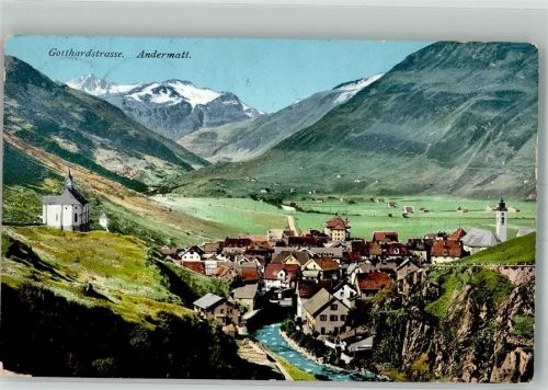 6490 Andermatt 1913 Foto AK Gotthardstrasse