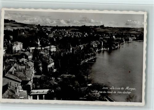 1110 Morges - La baie de Morges vue du haut de son clocher Luftbild