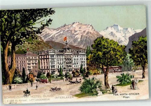 3800 Interlaken 1910 - Hotel Schweizerhof Pferdekutsche