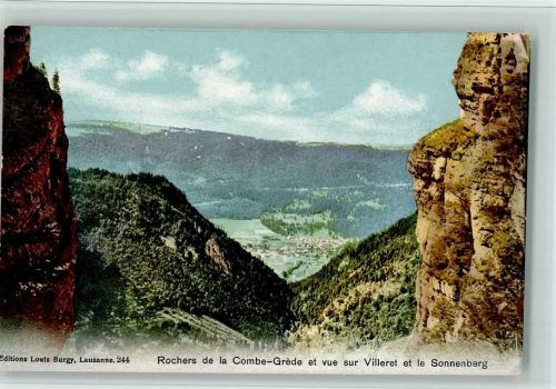 Rochers de la Combe - Grède et vue sur Villeret et le Sonnenberg