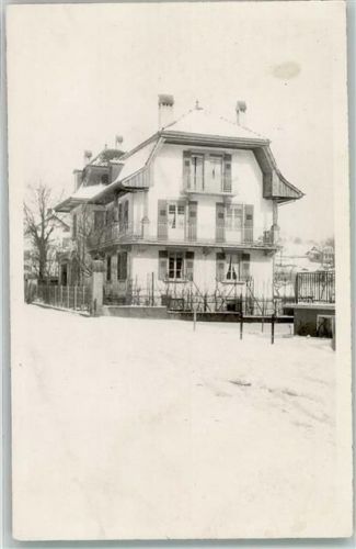1070 Puidoux Privatfoto AK Winter Wohnhaus Ort handschriftlich