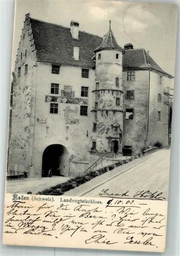 5400 Baden 1902 Foto AK Schloss Landvogtei