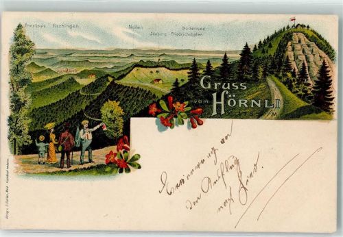 8497 Fischenthal Lithographie Hörnli Prinz Louis Fischingen Nollen Idaburg Friedrichshafen Wanderer