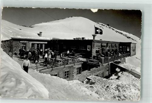 Weissfluhjoch Foto AK Gasthaus Station Parsennbahn