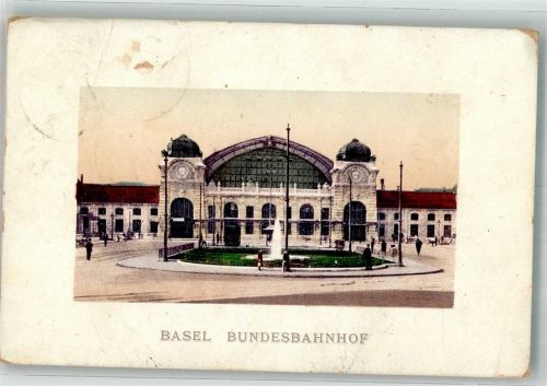 Basel Bâle Bundes- Bahnhof Bahnhof Schweiz 1909 Gebrauchsspuren