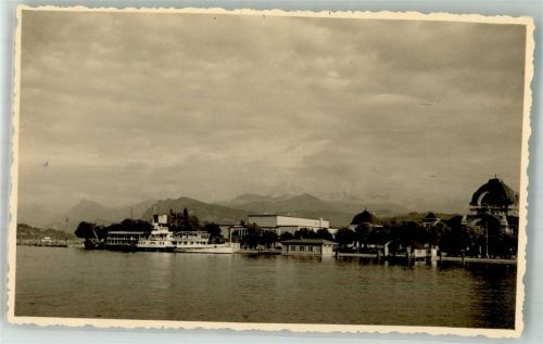 6000 Luzern Lucerne Foto AK Dampfschiff Ort handschriftlich
