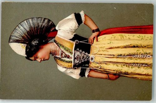 9050 Appenzell 1909 - Trachtenfrau Festracht