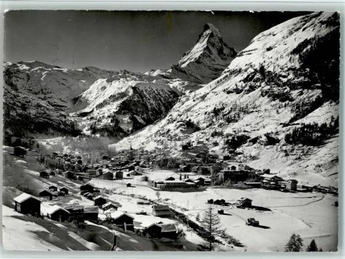 3920 Zermatt - Gesamtansicht Zermatt mit Matterhorn Winteraufnahme