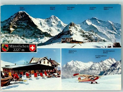 Männlichen - Eiger Mönch Tschuggen Jungfrau Silberhörner Wetterhorn Kl. Schreckhorn Gr. Schreckhorn AKU2