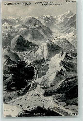 8750 Glarus - Relief