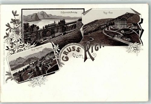 6353 Weggis Vorläufer Schnurtobelbrücke Rigi Kaltbad Rigi Pirst Lithographie