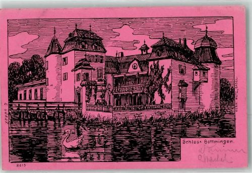 4103 Bottmingen 1899 Künstlerkarte Schloss Bottmingen sign. Bürgy ?