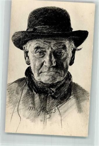 1903 Künstlerkarte Portrait Onkel sign. Jten