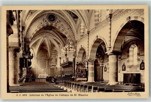 1890 St-Maurice - Intereur de l Eglise de l abbaye