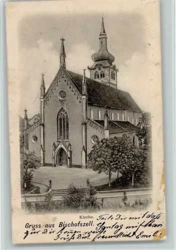 9220 Bischofszell 1902 Gebrauchsspuren Kirche AK