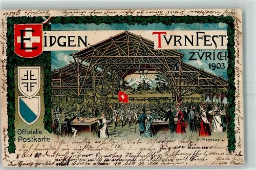 8000 Zürich 1903 Gebrauchsspuren Lithographie offiz. Postkarte sign. Mossdorf