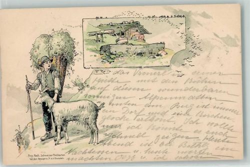 9428 Walzenhausen 1898 - Junge mit Ziege Fritz Reifs