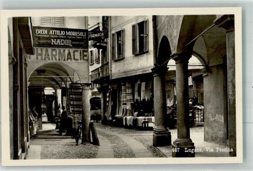 6900 Lugano Foto AK Via Pessina Geschäft