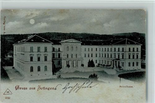 4800 Zofingen 1898 Mondschein Gruss aus - Schulhaus AK