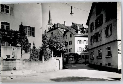 4410 Liestal - Blick zur Kirche, Wehrmannsdenkmal