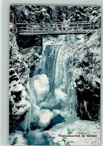 7276 Davos Frauenkirch 1907 - Flüelawasserfall im Winter