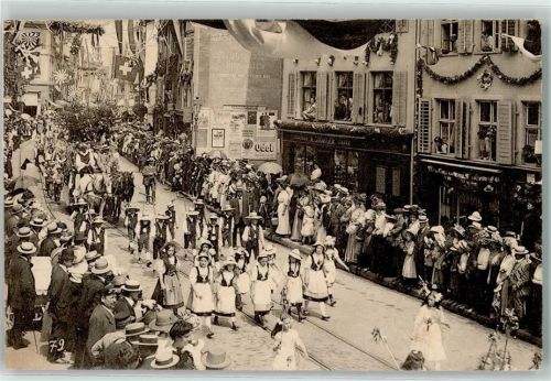 4000 Basel Bâle 1912 Privatfoto AK Eidg. Turnfest Festzug Ort handschriftlich