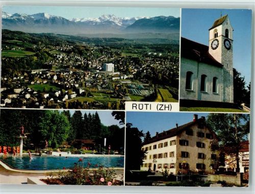 8630 Rüti ZH - Generalansicht Kirche Gartenbad Haus