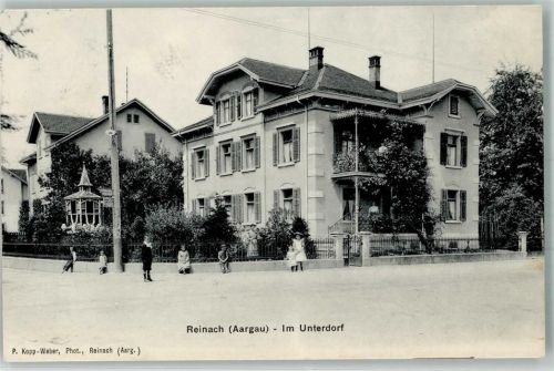 5734 Reinach AG 1911 Foto AK Im Unterdorf